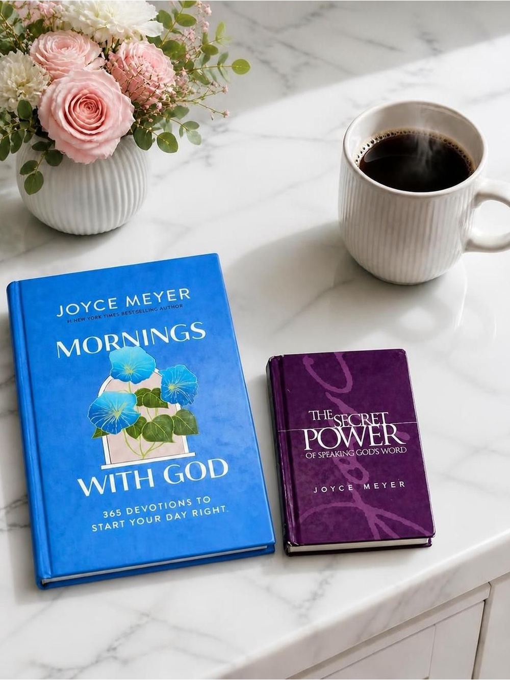 ⁠Joyce Meyer 2 Book Devotional Lot Mornings With God Secret Power Hardcover⁠
